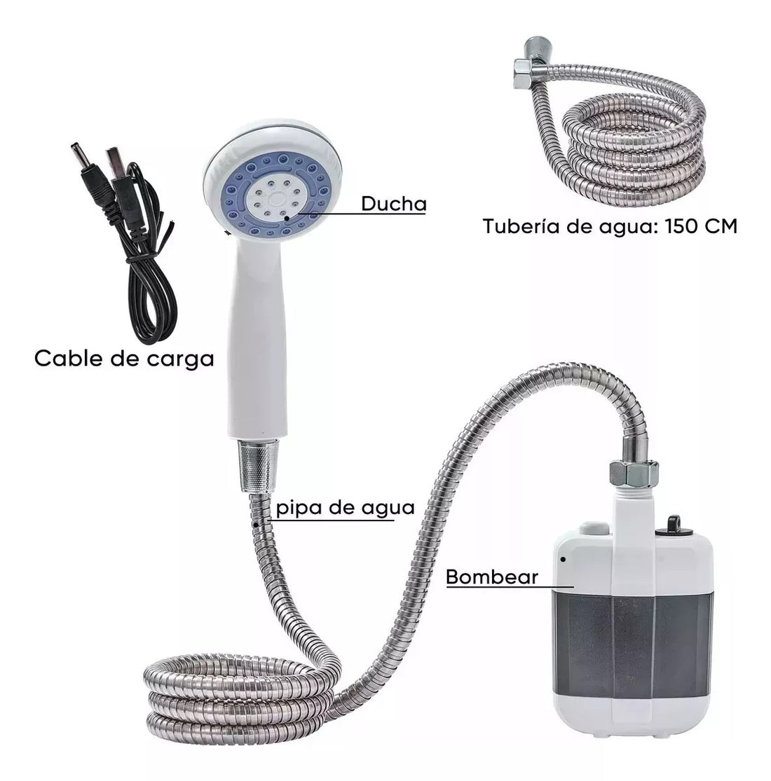 Ducha Portátil Multiusos Con Bomba de Agua + Envío Gratis 🎁