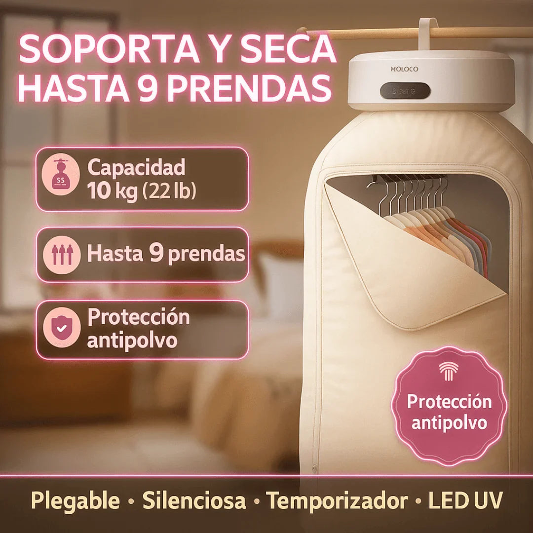 Secadora Portátil de Ropa Airevo® – Secado en 50 Min – Adiós a la Humedad y Esperas