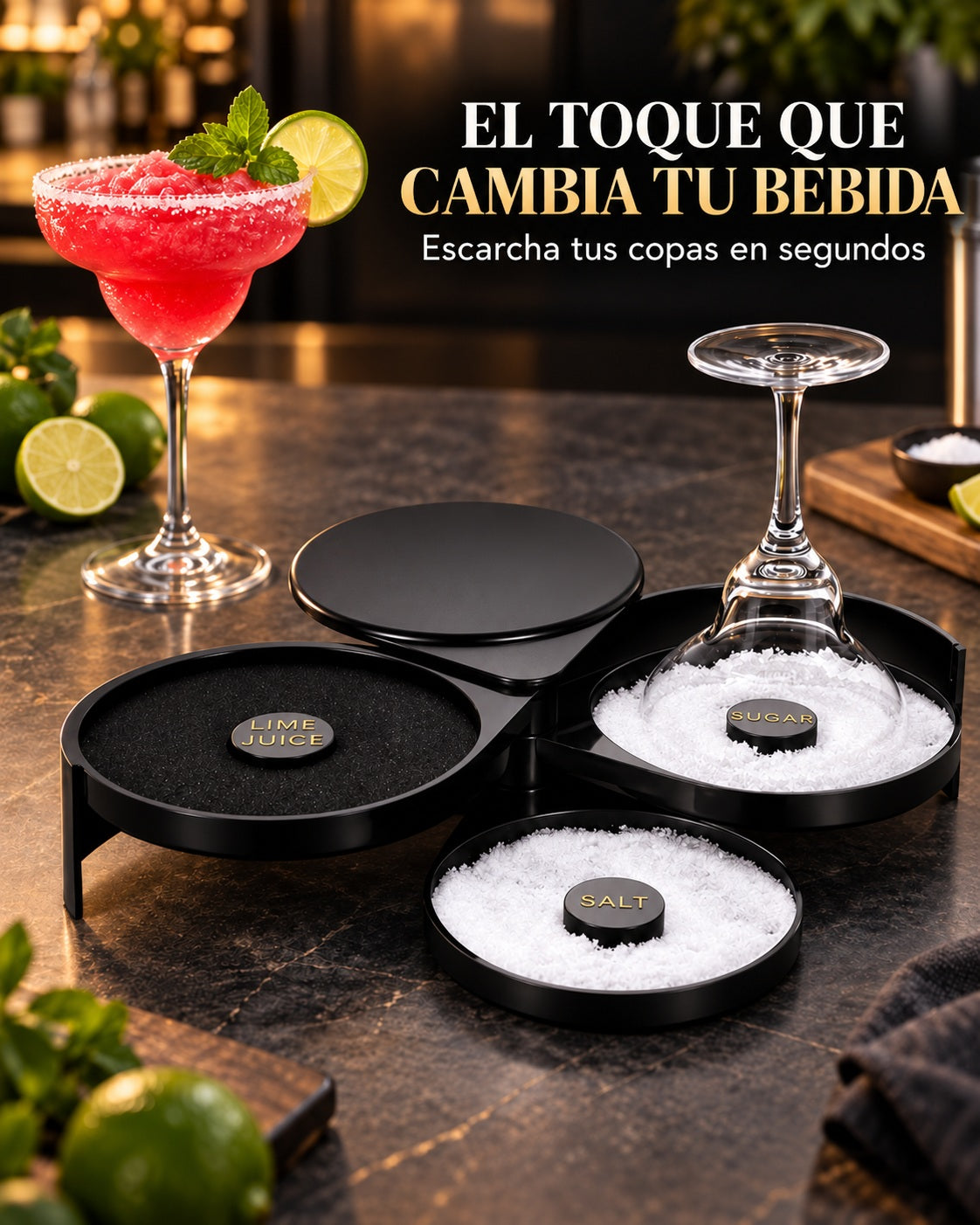 Escarchador de Copas Giratorio 3 en 1 + Envío Gratis 🎁