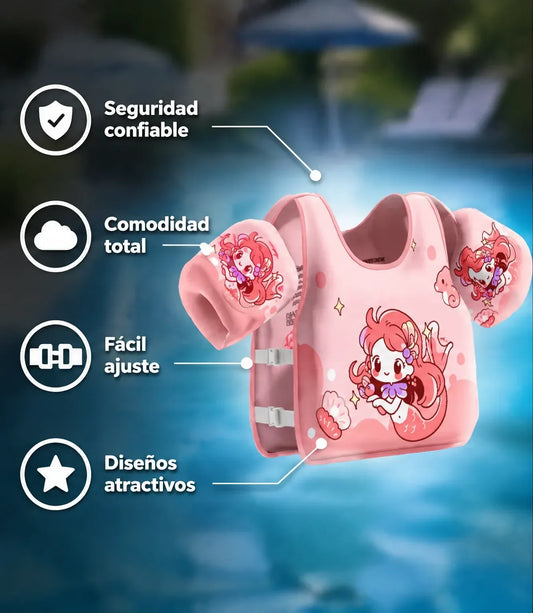 Chaleco Flotador Infantil 2 en 1 con Alitas