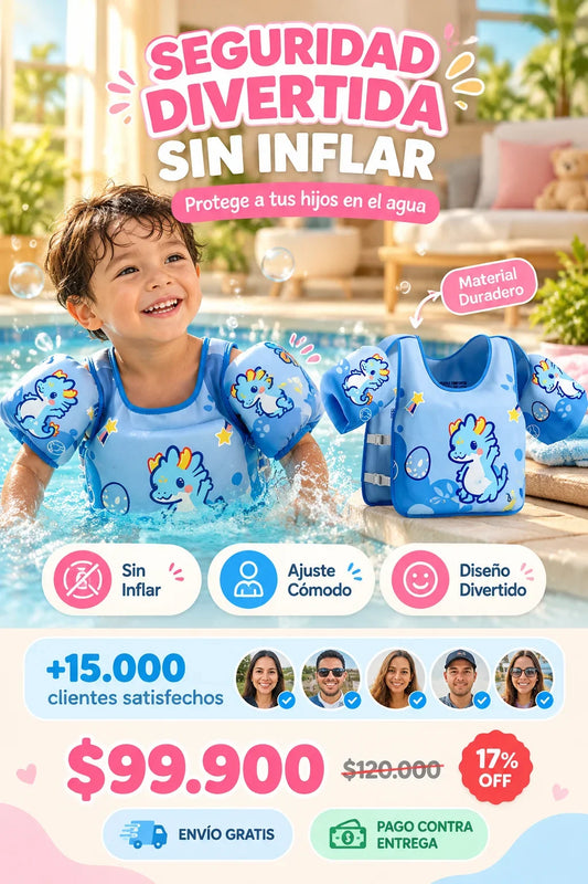 Chaleco Flotador Infantil 2 en 1 con Alitas