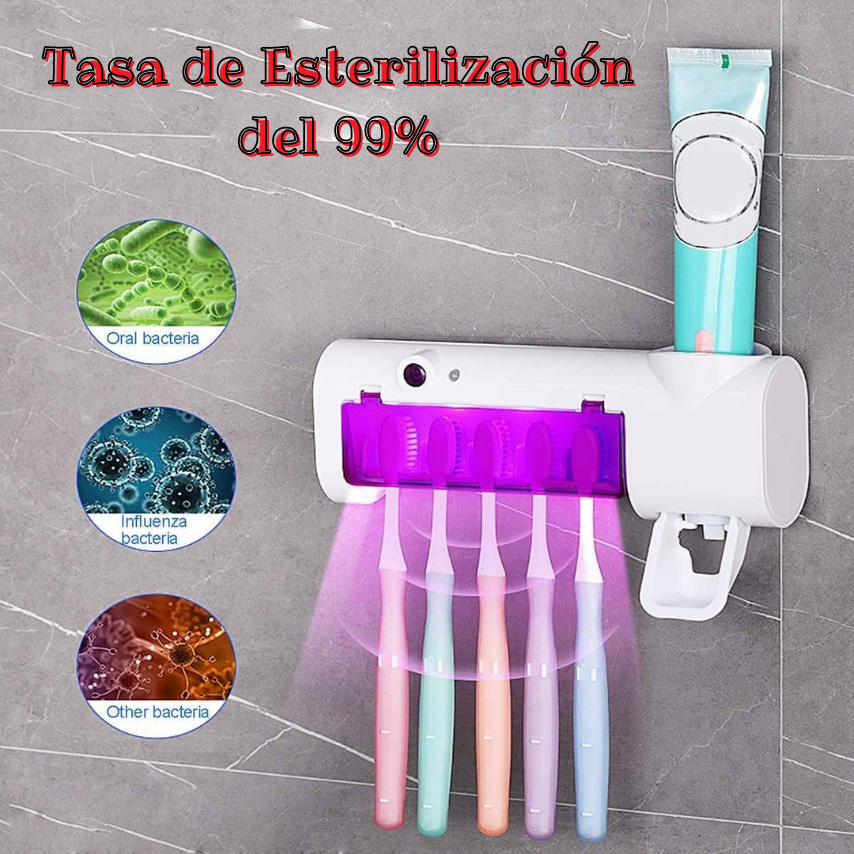 Esterilizador De Cepillos UV y Dispensador Crema Dental 3 en 1