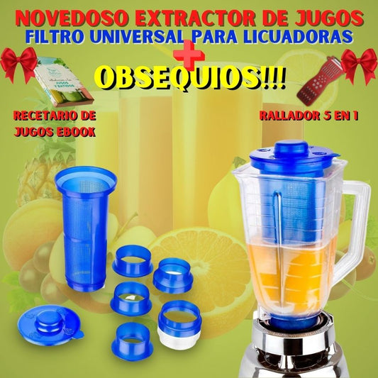 Universal Filter + 🎁 Obsequio "Pelador Julianas"  + Recetario de Jugos (Ebook) + Envío Gratis