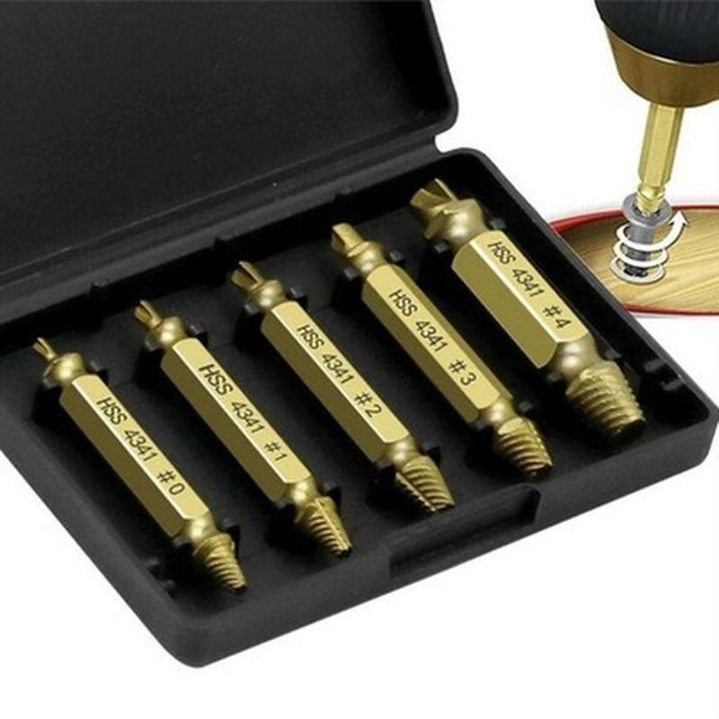 "Screw-X-Tractor" Kit Extractor de Tornillos Dañados + 6 Brocas + Estuche + Envío Gratis